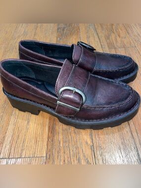Born Contessa Loafers Womens Burgundy Brown Leather Slip-On Comfort Shoes 6 NEW
